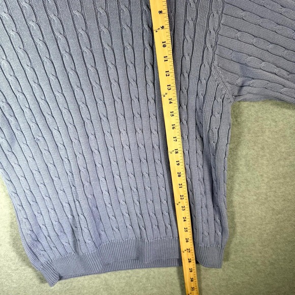 Brooks Brothers Sweater Women Large Purple Cable Knit Crew Long Sleeve Pullover - Picture 5 of 9